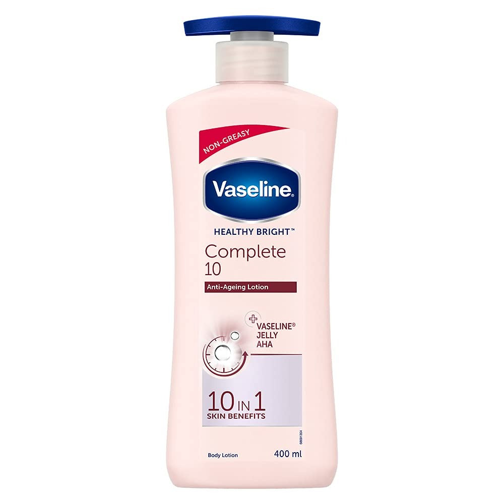 Vaseline Healthy Bright Complete 10 Anti Ageing Body Lotion, 10 in 1 Body Lotion With Vitamin B3, AHA, Pro-Retinol | Grocsy