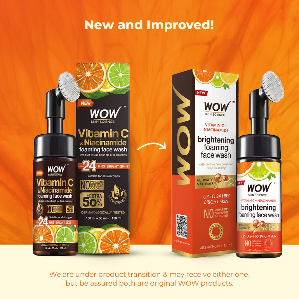 Wow Skin Science Vitamin C & Niacinamide Brightening Foaming Face Wash | Grocsy