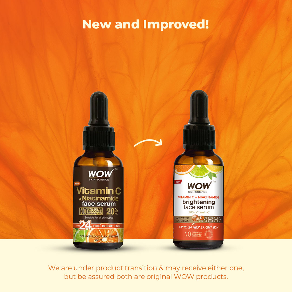 Wow Skin Science Vitamin C & Niacinamide Brightening Face Serum | Grocsy