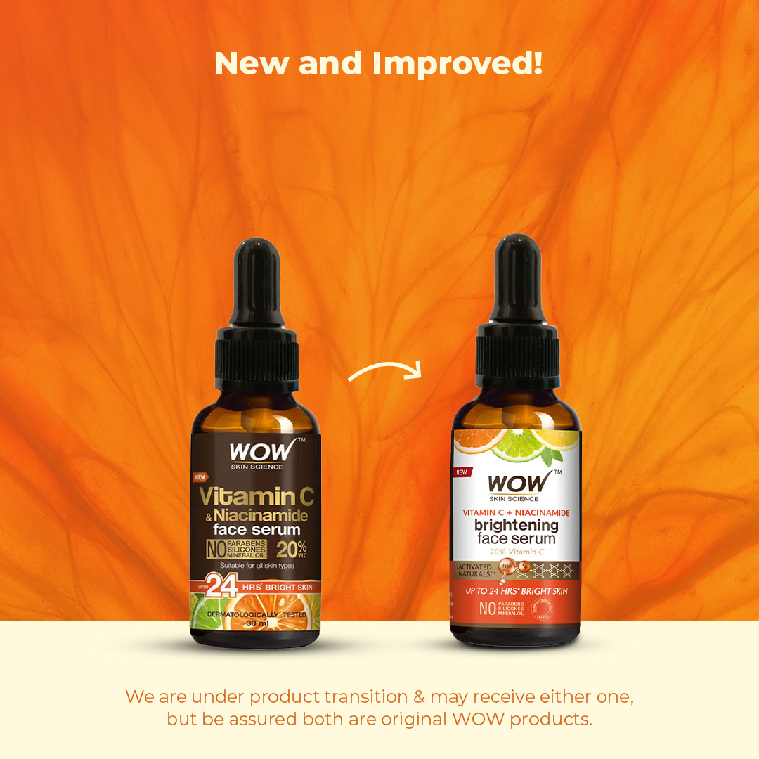 Wow Skin Science Vitamin C & Niacinamide Brightening Face Serum | Grocsy