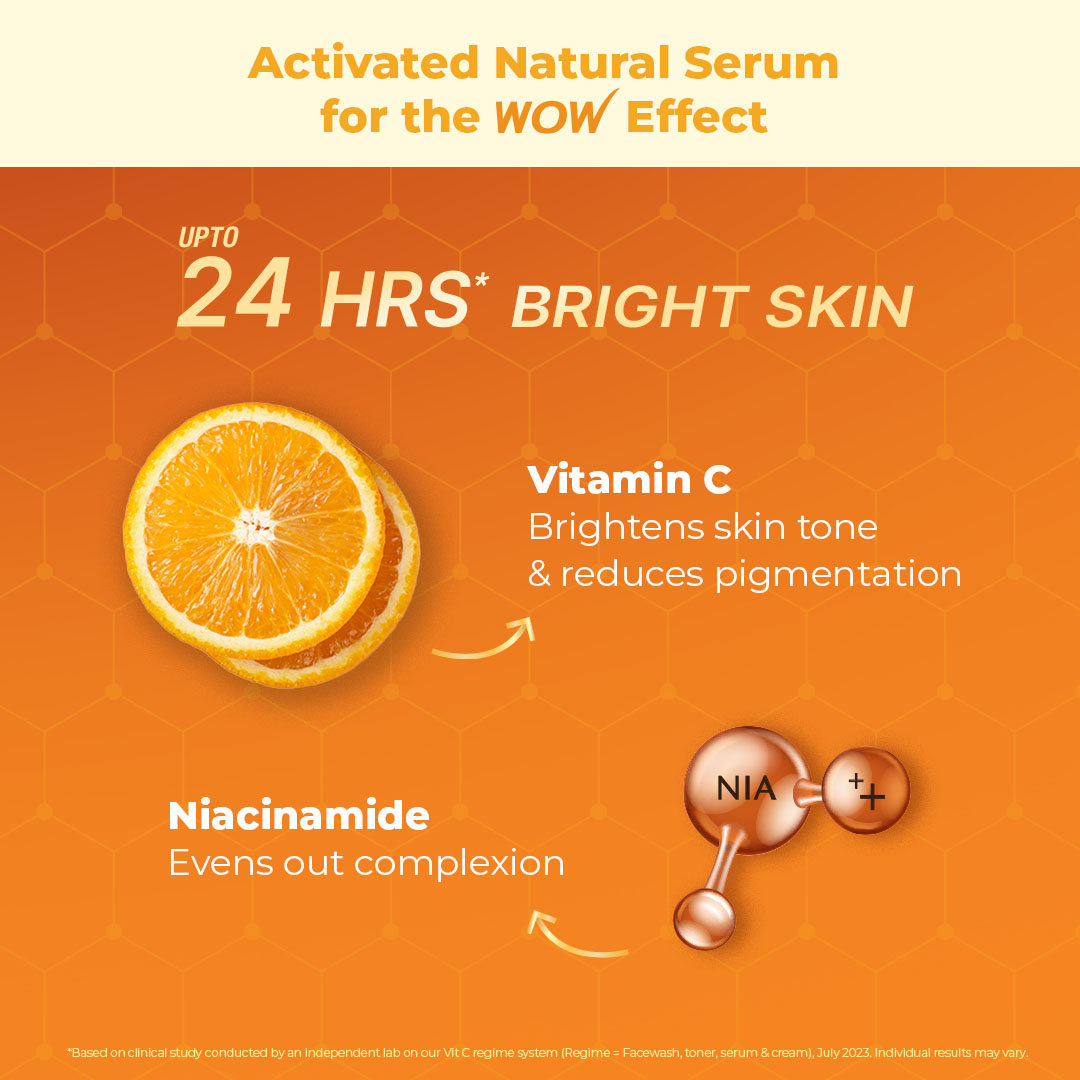 Wow Skin Science Vitamin C & Niacinamide Brightening Face Serum | Grocsy