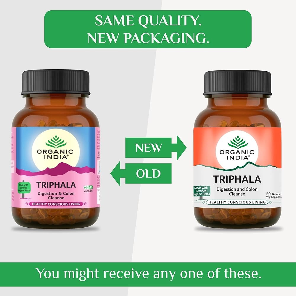 Organic India Triphala Capsules | Certified Organic Digestive Detox & Gut Health Supplement - Swadesiicart