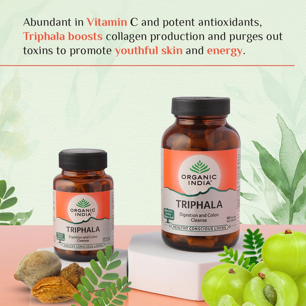 Organic India Triphala Capsules | Certified Organic Digestive Detox & Gut Health Supplement - Swadesiicart