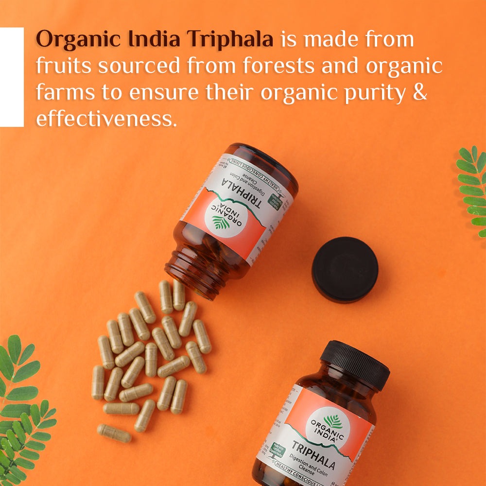 Organic India Triphala Capsules | Certified Organic Digestive Detox & Gut Health Supplement - Swadesiicart