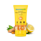 Mamaearth Vitamin C Daily Glow Sunscreen SPF 50 PA+++ for Sun Protection & Glow | Grocsy