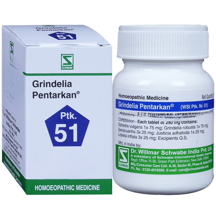 Dr. Willmar Schwabe India Grindelia Pentarkan Ptk 51 Tablets | Grocsy