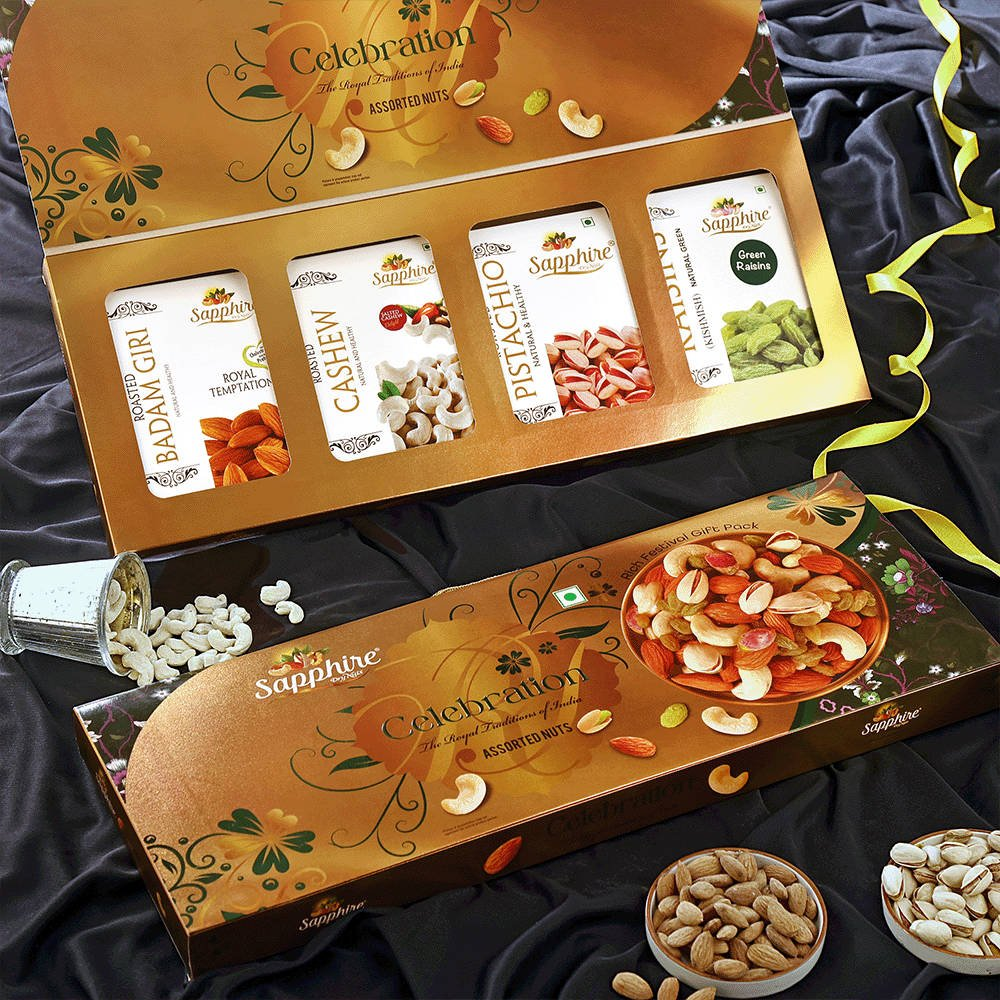 Sapphire Dry Nuts Celebration Gift Pack - Assorted Nuts | Grocsy