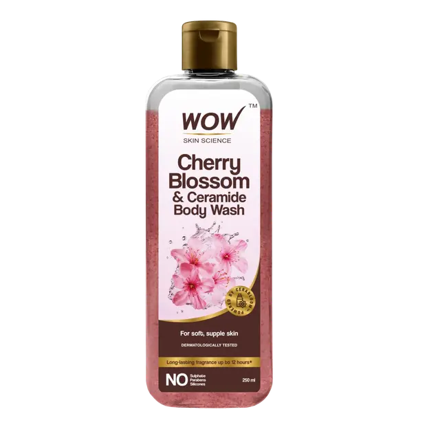 Wow Skin Science Cherry Blossom & Ceramide Body Wash For Removes Dirt, Hydrates and Softens Ski | Grocsy