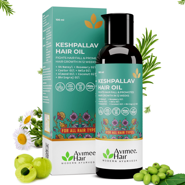 Avimee Herbal Keshpallav Hair Oil For Hair Growth With Amla, Castor, Rosemary & Bringraj Oil | Grocsy