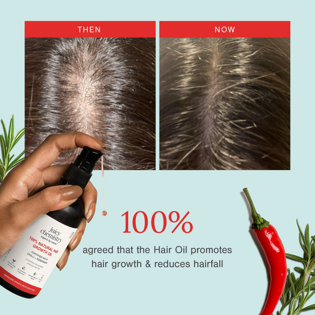 Juicy Chemistry Chilli Horsetail and Blackseed Hair Oil | Grocsy