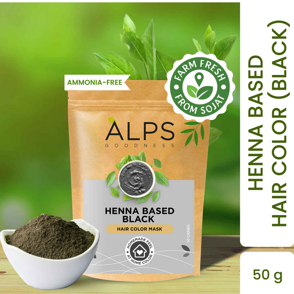 Alps Goodness Henna Based Hair Color Powder - Black | Grocsy