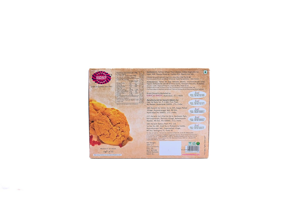 Karachi Bakery Fruit Nankhatai Biscuits | Grocsy