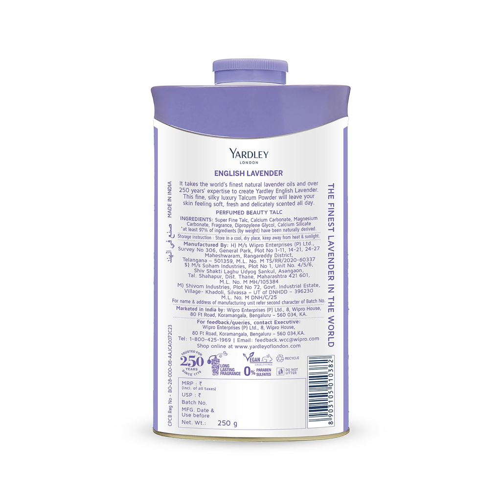 Yardley London English Lavender Perfumed Deodorizing Talc Talcum Powder | Grocsy