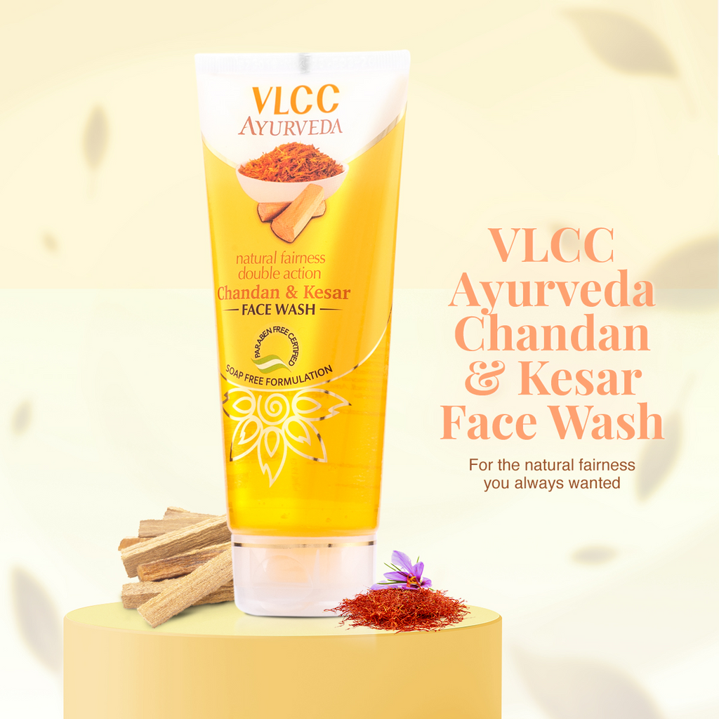 VLCC Ayurveda Natural Chandan & Kesar Face Wash | Grocsy