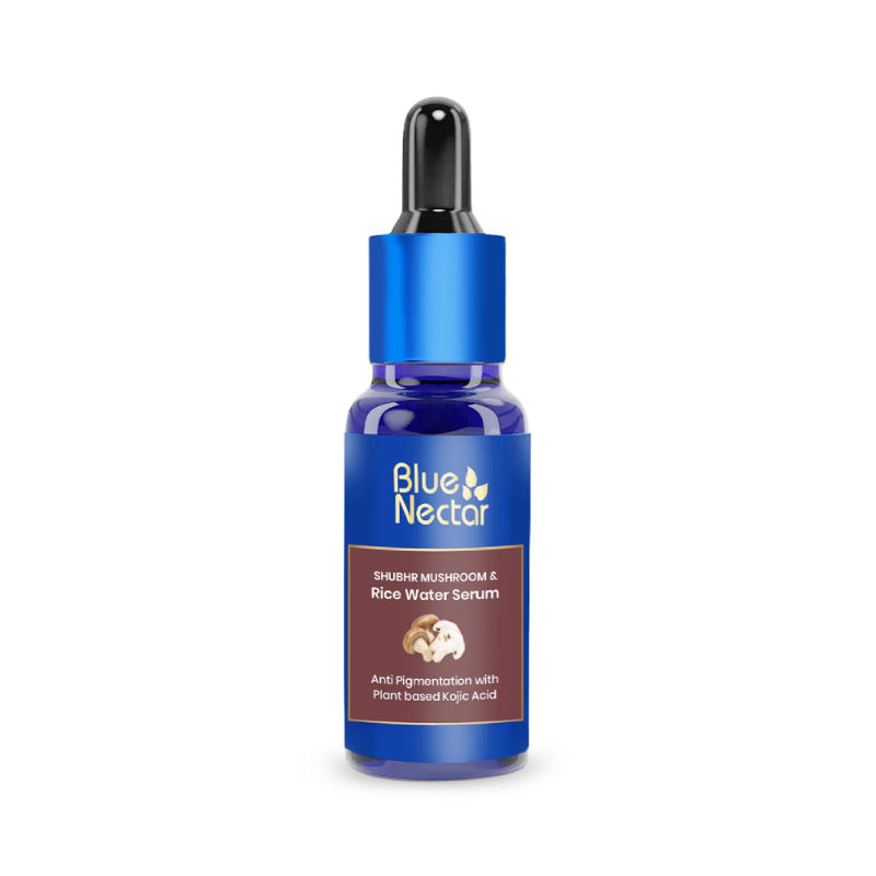 Blue Nectar Plant Based Kojic Acid Serum with Rice Water & Mushroom for Pigmentation & Dark Spots Removal | Grocsy