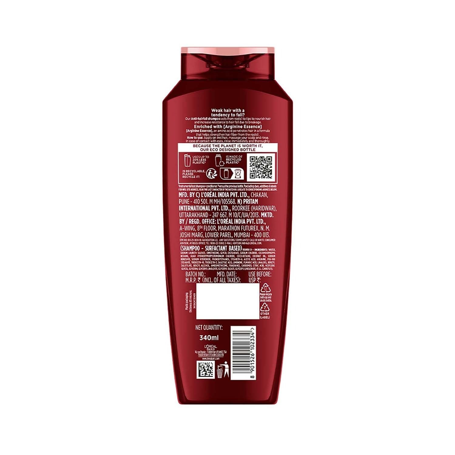 L'Oreal Paris Fall Resist 3X Anti-Hairfall Shampoo | Grocsy