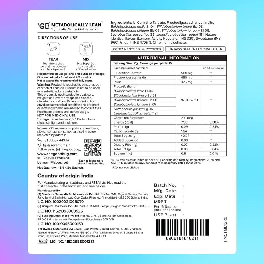 The Good Bug Metabolically Lean Probiotic For Weight Management Supercharged Edition | Grocsy