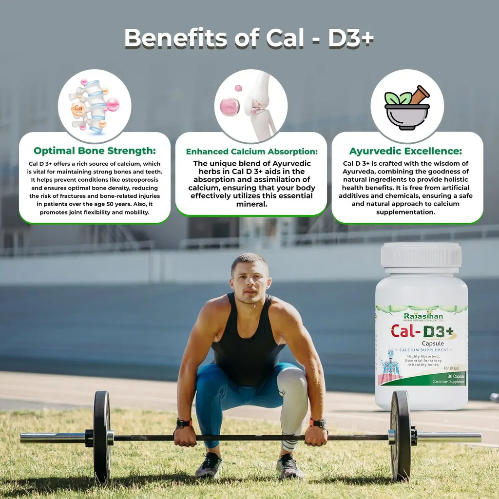 Rajasthan Herbals International Cal-D3+ Capsules | Grocsy