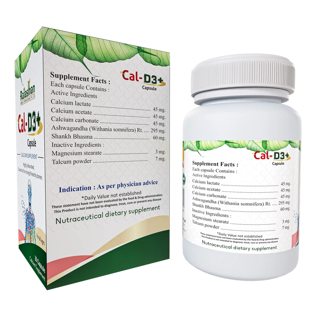 Rajasthan Herbals International Cal-D3+ Capsules | Grocsy