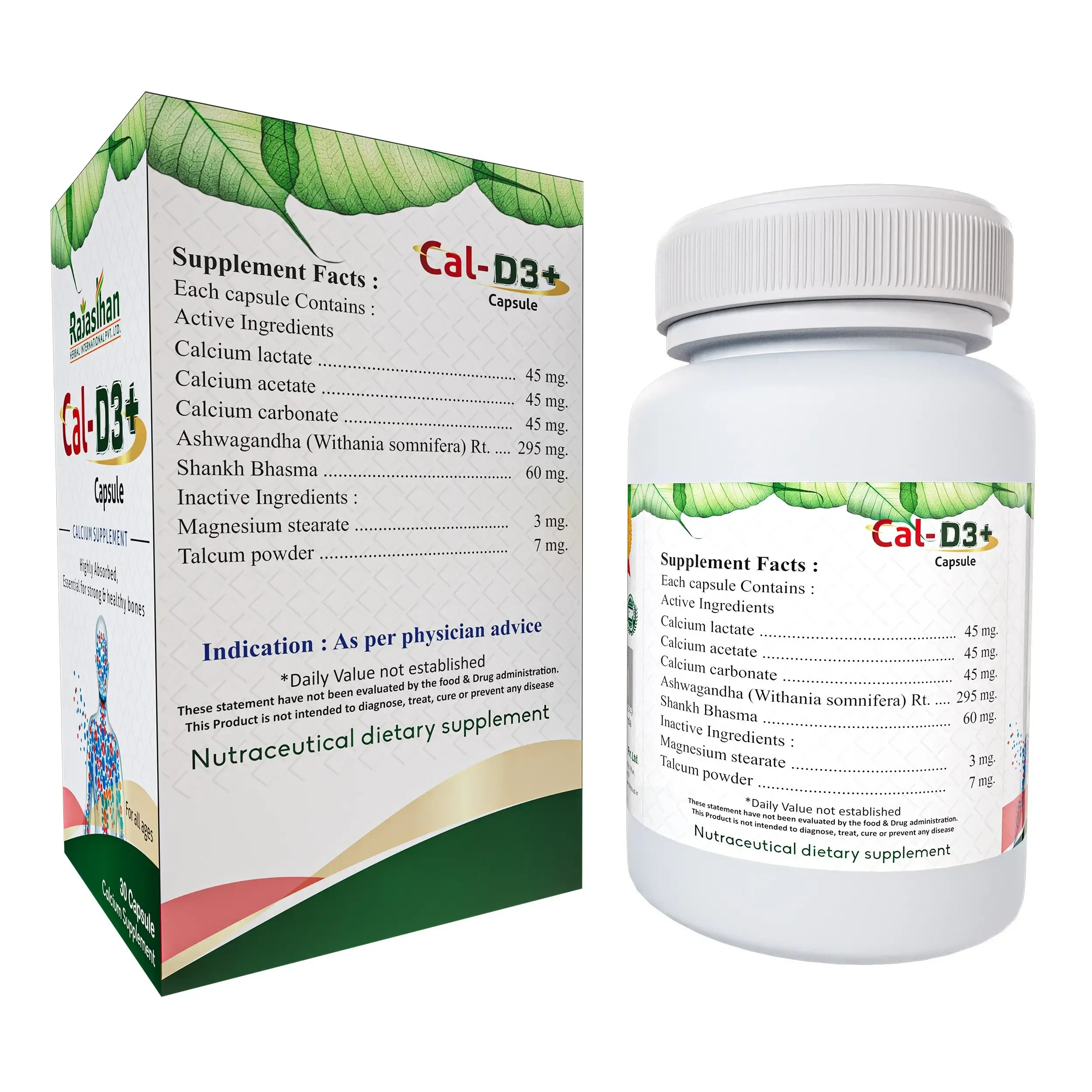 Rajasthan Herbals International Cal-D3+ Capsules | Grocsy