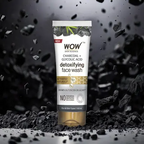 Wow Skin Science Charcoal + Glycolic Acid Detoxifying Face Wash for Oil Control + Gentle Exfoliation with Tea Tree & Aloe | Grocsy