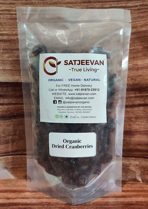 Satjeevan Organic Dried Cranberries | Grocsy