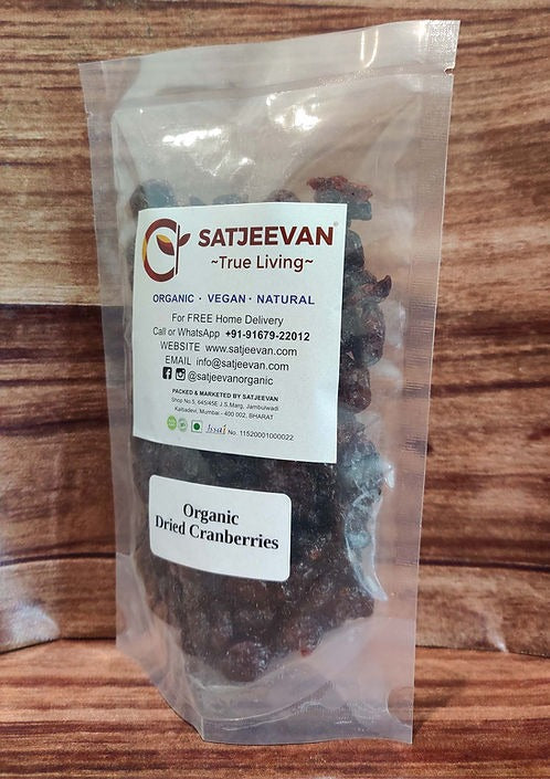 Satjeevan Organic Dried Cranberries | Grocsy