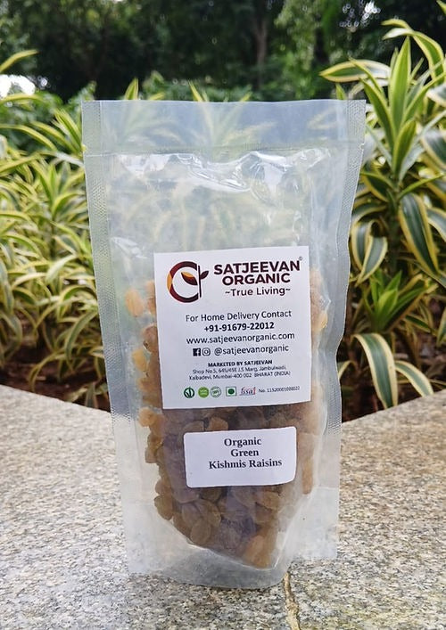 Satjeevan Organic Green Kishmis Raisins | Grocsy