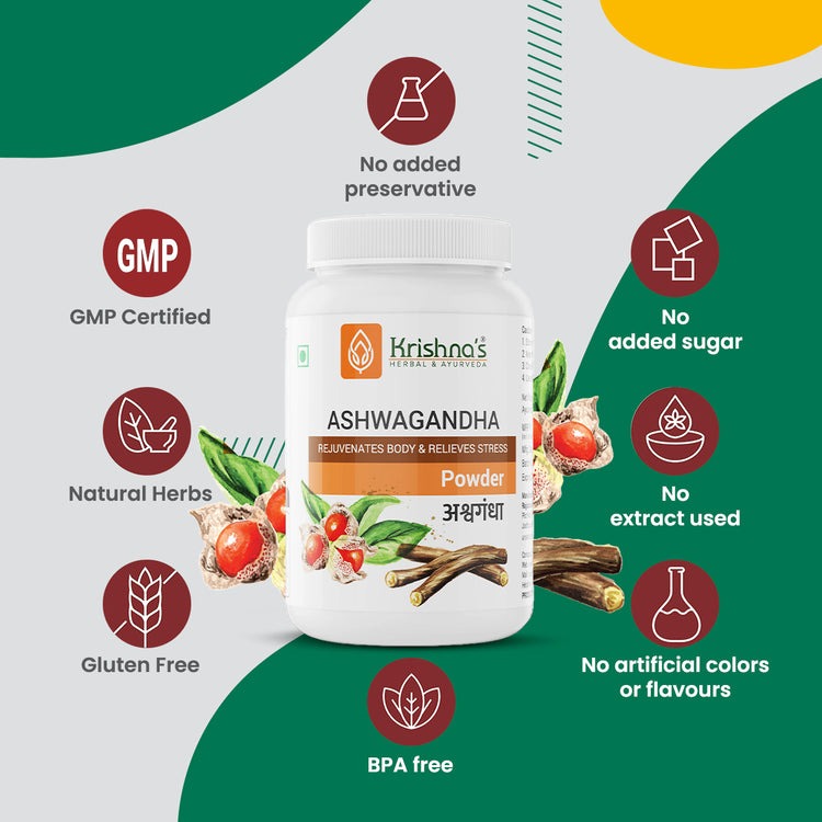 Krishna's Herbal & Ayurveda Ashwagandha Powder | Grocsy