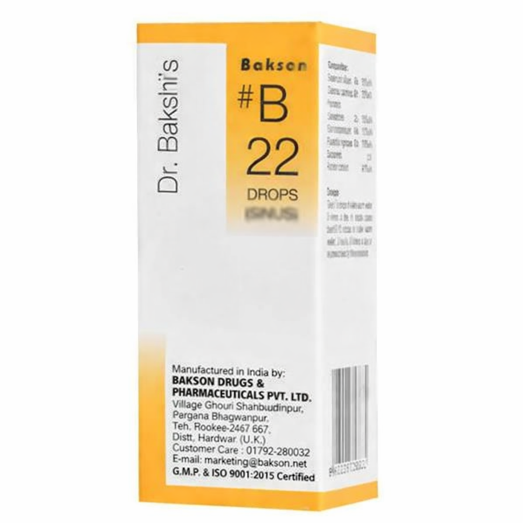 Bakson's Homeopathy B22 Sinus Drops | Grocsy