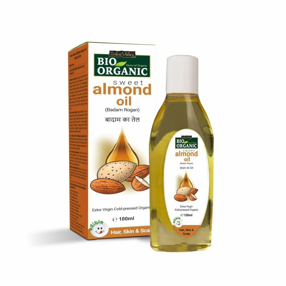 Indus Valley Bio Organic Cold Pressed Sweet Almond Oil | Grocsy