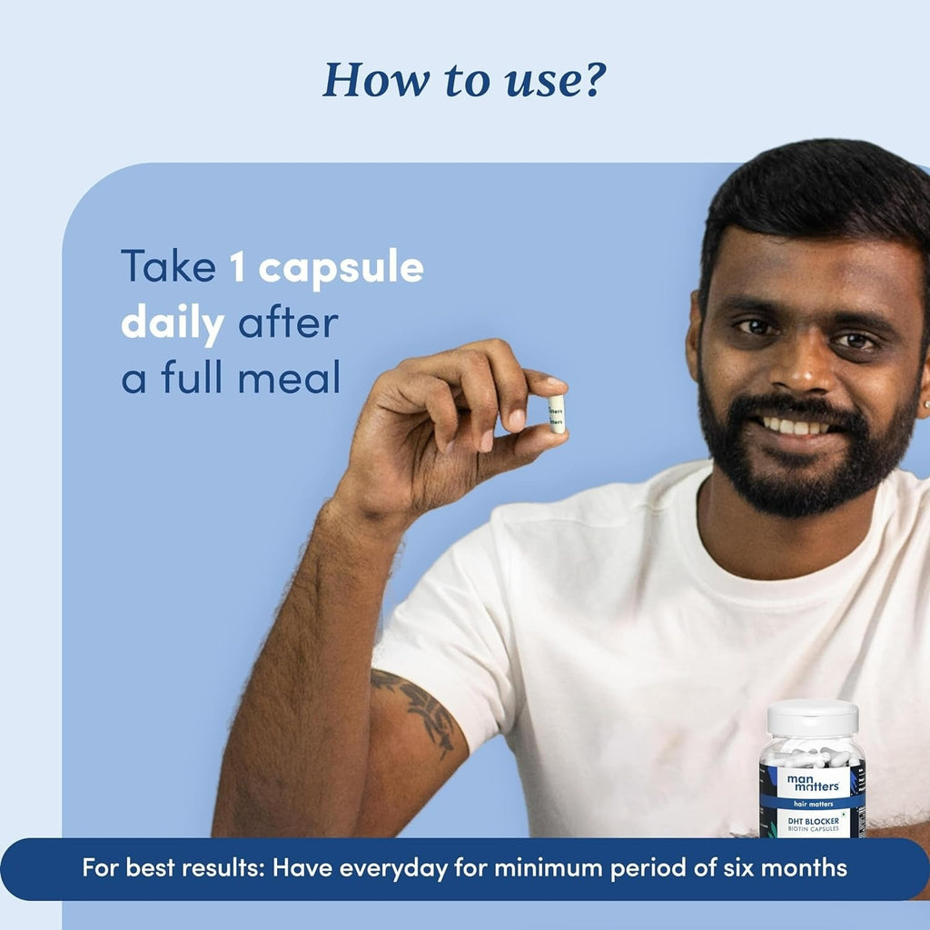 Man Matters DHT Blocker Capsules, For Anti Hair Fall | Grocsy