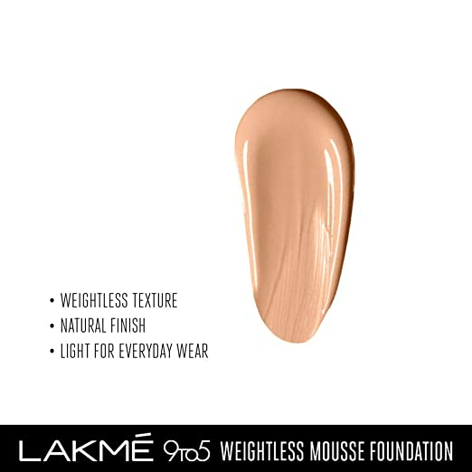 Lakme 9To5 Weightless Mousse Foundation - Nude Brown | Grocsy
