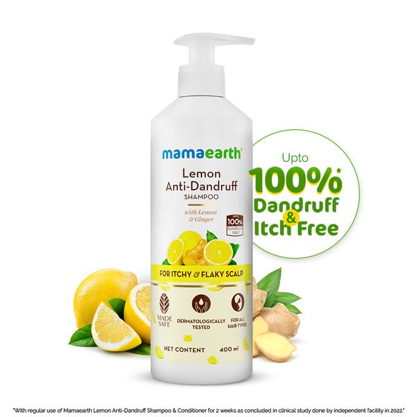 Mamaearth Lemon Anti-Dandruff Shampoo For Itchy & Flaky Scalp | Grocsy