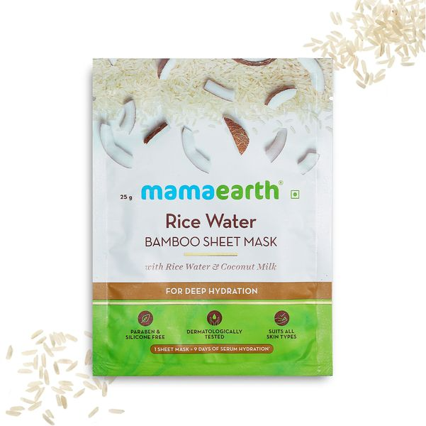 Mamaearth Rice Water Bamboo Sheet Mask | Grocsy