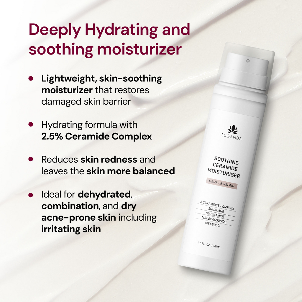 Suganda Soothing Ceramide Moisturiser for Normal To Dry Skin | Grocsy