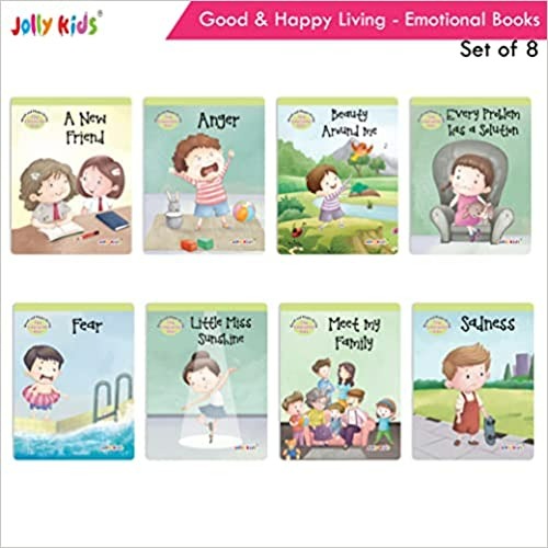 Jolly Kids Good & Happy Living The Emotional Way Story Books (Set of 8) Learning Stories about Feeling and Emotions| Ages 3 - 8 years | Grocsy
