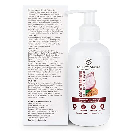 Bella Vita Organic Growth Protein Hair Conditioner | Grocsy