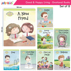 Jolly Kids Good & Happy Living The Emotional Way Story Books (Set of 8) Learning Stories about Feeling and Emotions| Ages 3 - 8 years | Grocsy