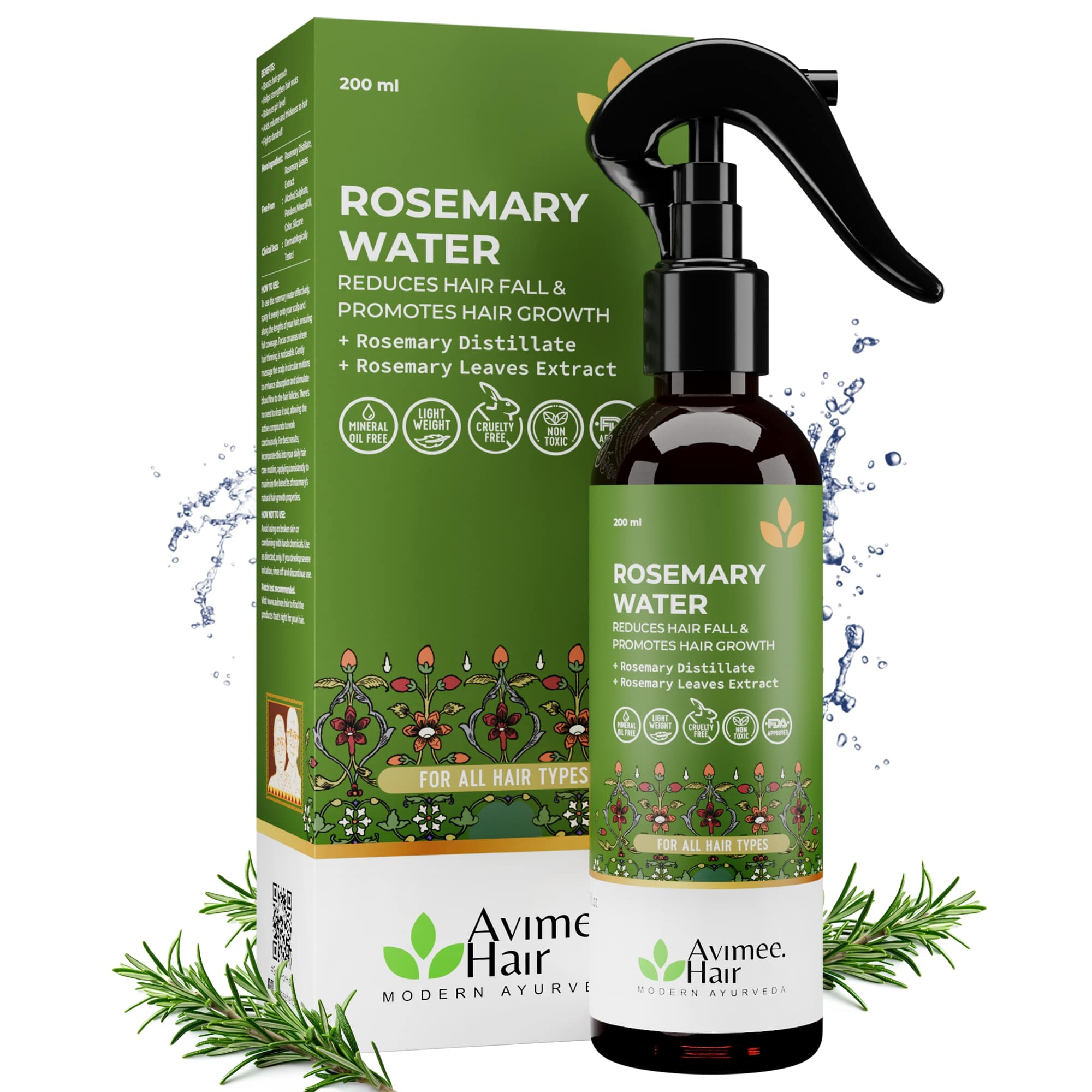 Avimee Herbal Rosemary Water For Hair And Skin For Hair Growth, Hair Fall Control and Scalp Health | Grocsy
