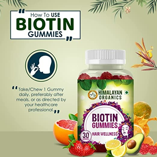 Himalayan Organics Biotin Gummies Hair Vitamins | Grocsy
