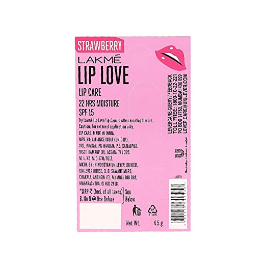 Lakme Lip Love Chapstick - Strawberry | Grocsy