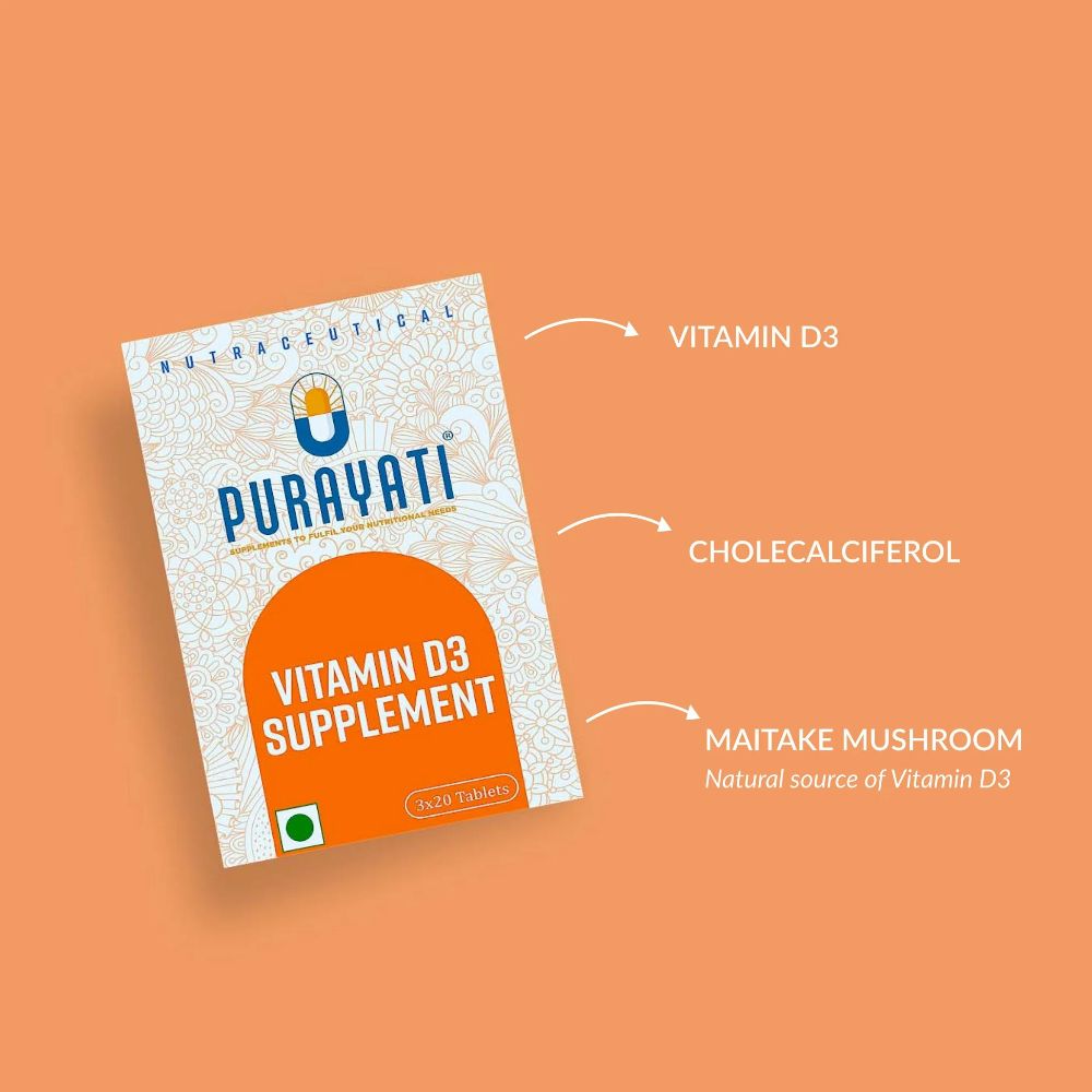 Purayati Vitamin D3, 2000 IU Tablets | Grocsy
