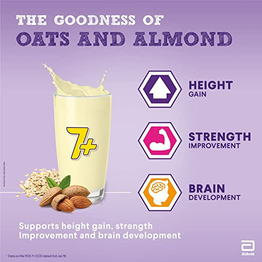 Pediasure 7 Plus Oats & Almond Nutrition Drink Powder Vanilla Flavour | Grocsy