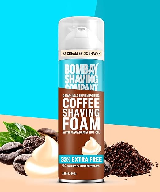Bombay Shaving Company Coffee Shaving Foam with Macadamia Nut Oil | Grocsy
