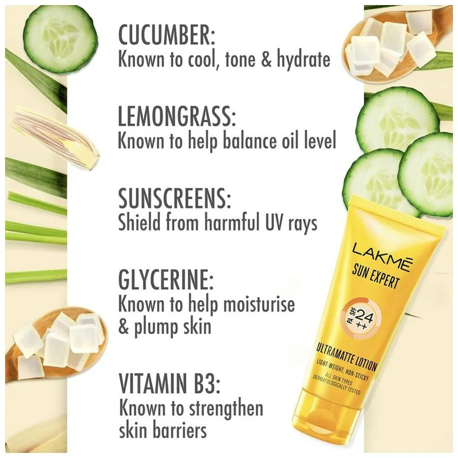 Lakme Sun Expert SPF 25 PA++ Ultra Matte Sunscreen with Vitamin B3 | Grocsy
