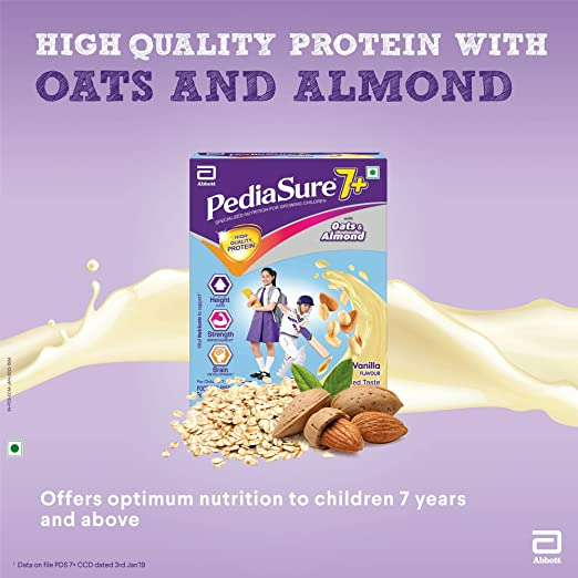 Pediasure 7 Plus Oats & Almond Nutrition Drink Powder Vanilla Flavour | Grocsy