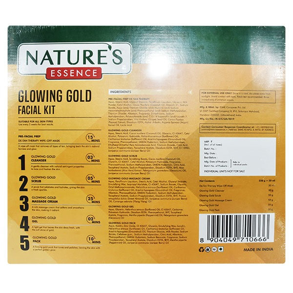 Nature's Essence Glowing Gold Facial Kit | Grocsy