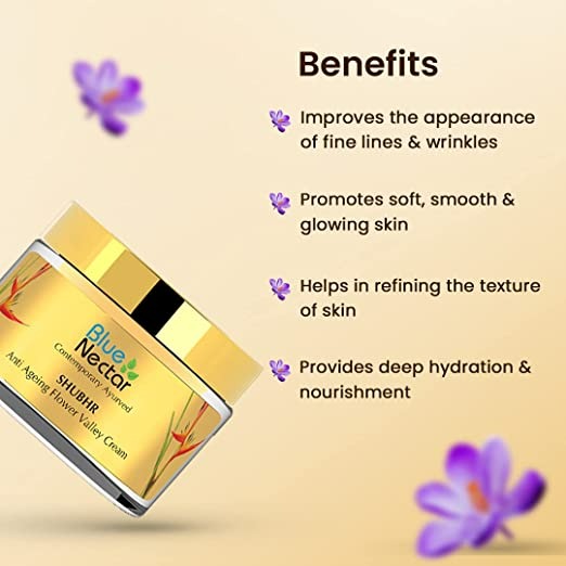 Blue Nectar Shubhr Anti Ageing Flower Valley Face Cream for Men | Grocsy