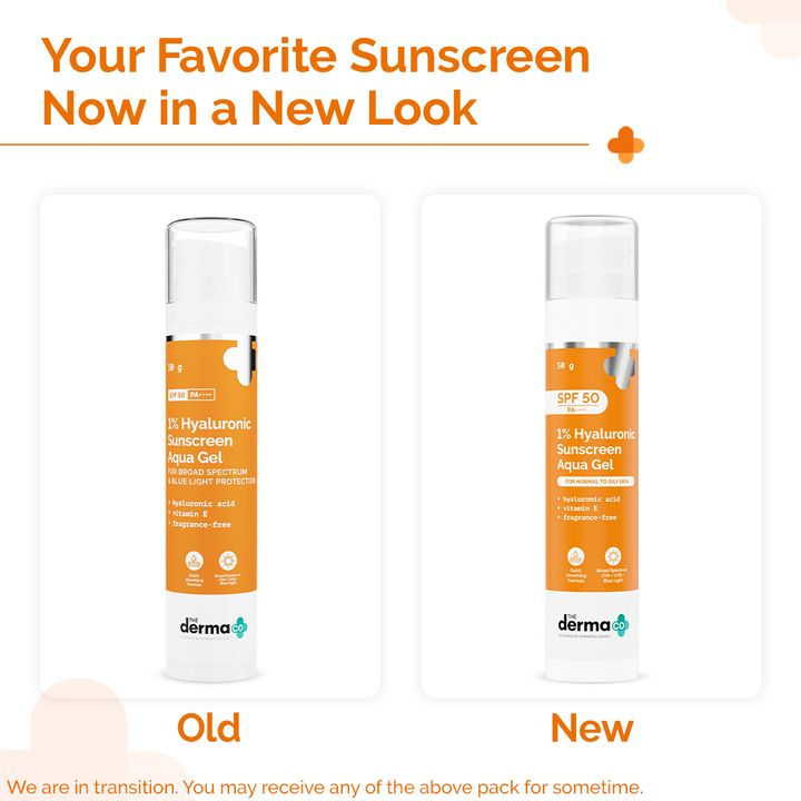 The derma co 1% Hyaluronic sunscreen oil free gel with SPF 50 & PA++++ | Grocsy
